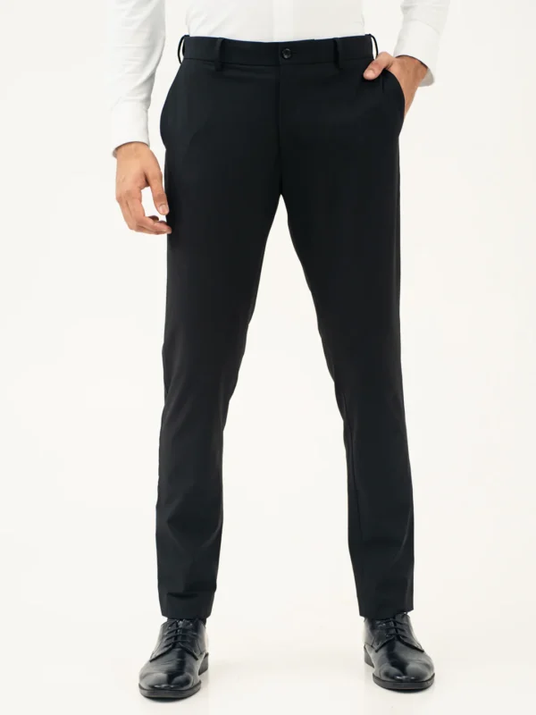 Lucaso Everyday Black Slim Fit Stretch Formal Pants