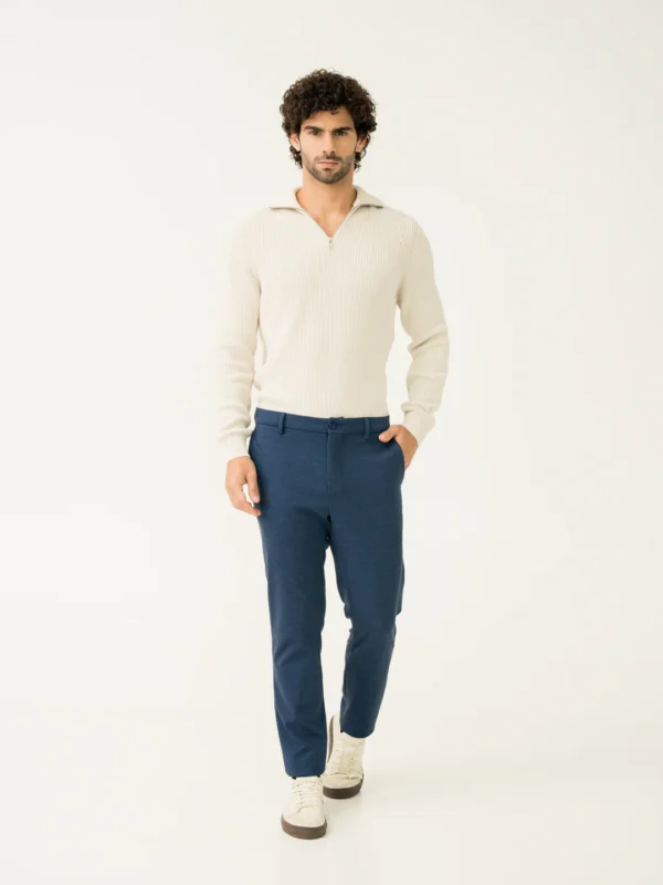Lucaso Prussian Blue Slim Fit Power Stretch Pants - Image 2