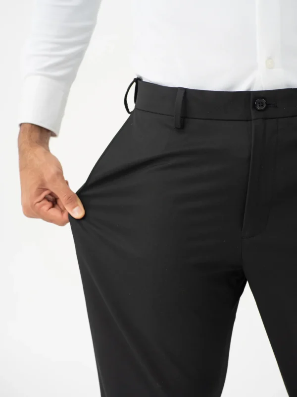 Lucaso Brisk Black Water Repellent Relaxed Fit Stretch Formal Pant - Image 2