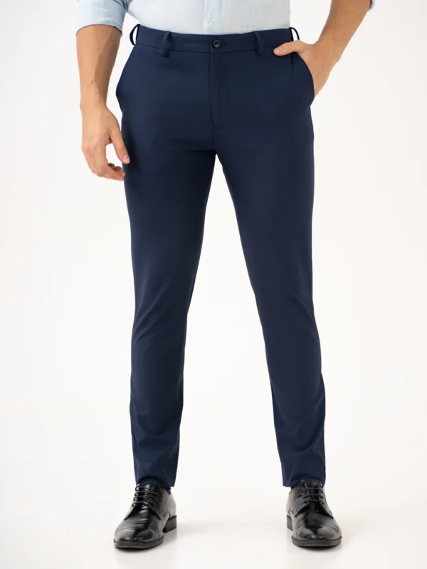 Lucaso Daily Navy Slim Fit Stretch Formal Pants