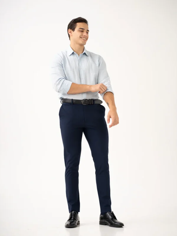 Lucaso Daily Navy Slim Fit Stretch Formal Pants - Image 2