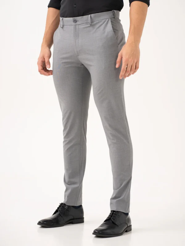 Lucaso Effortless Grey Slim Fit Stretch Formal Pants