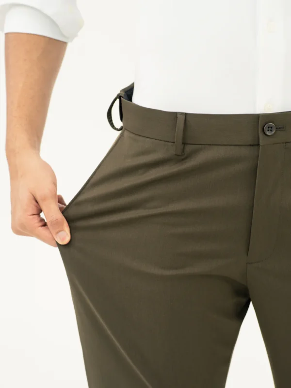 Lucaso Verdant Olive Water Repellent Relaxed Fit Stretch Formal Pant