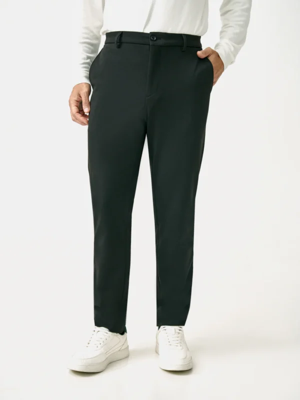Lucaso Deep Black Slim Fit Power Stretch Pants